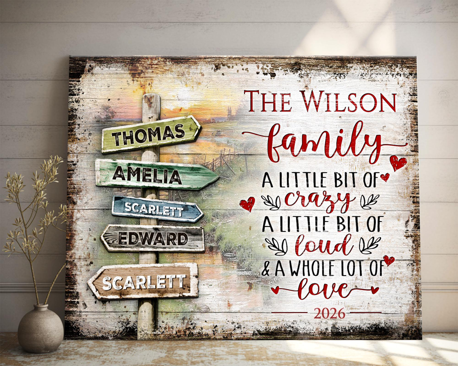 Personalized Family A Little Bit of Crazy Canvas