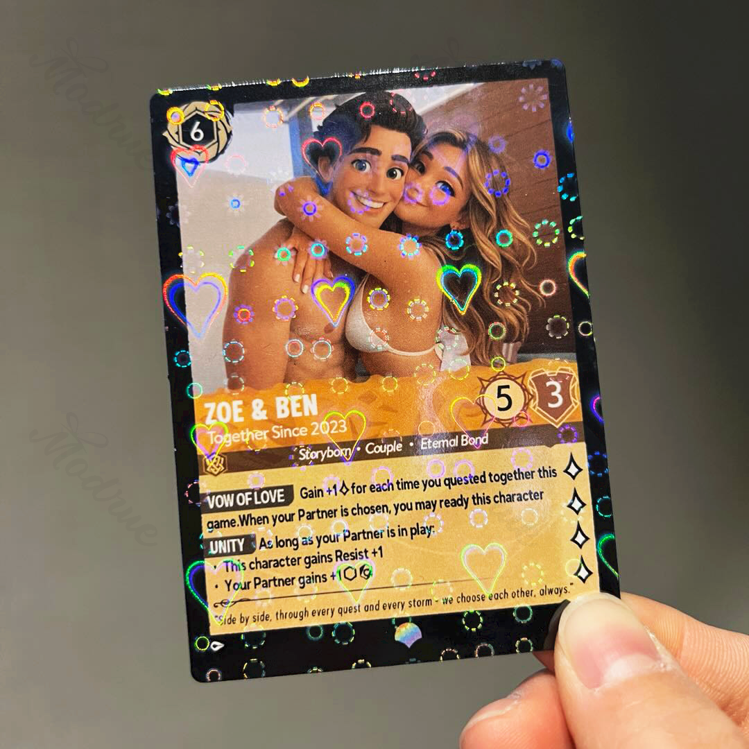 Personalized Cartoon Portrait Card for Couple