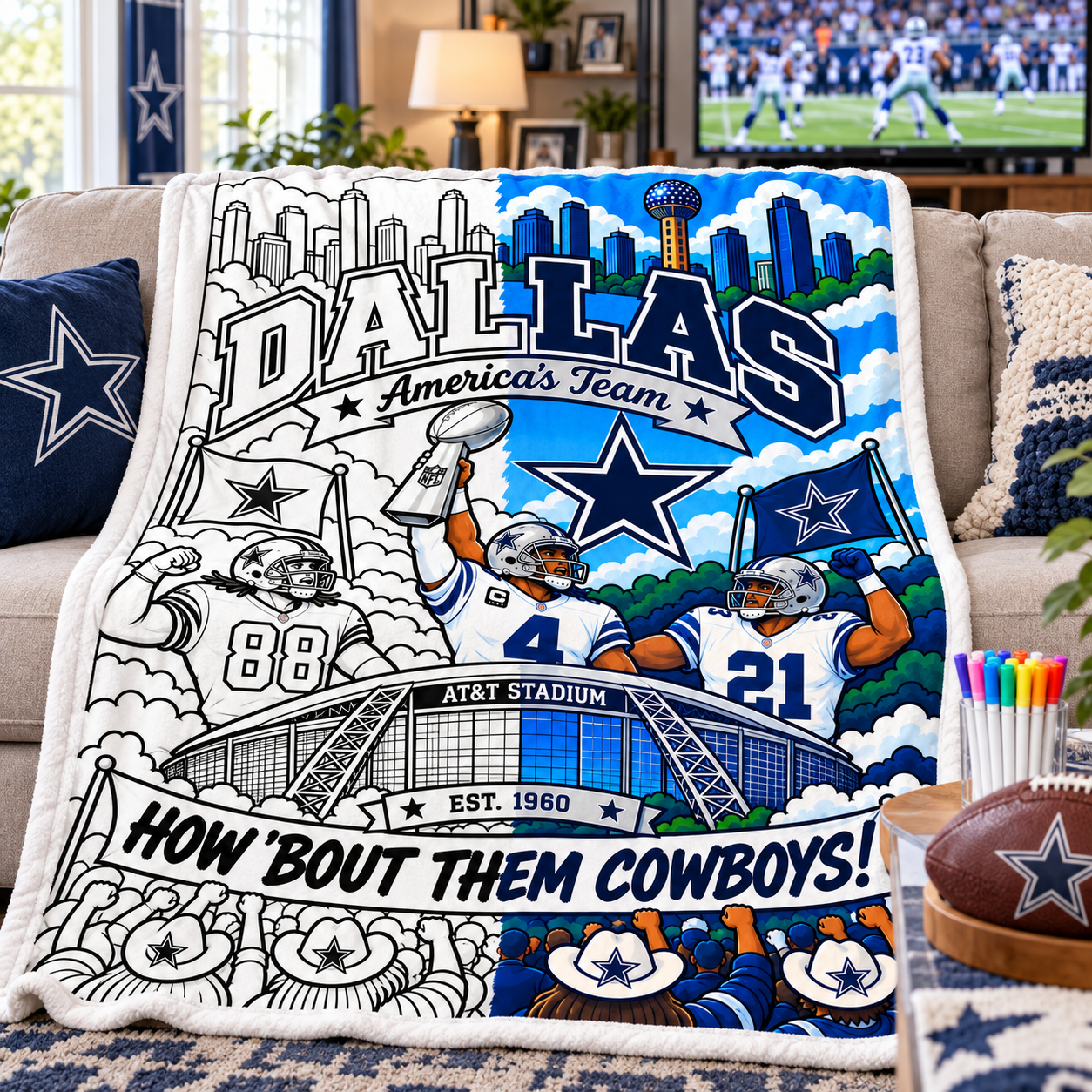 Football Fan DIY Coloring Blanket