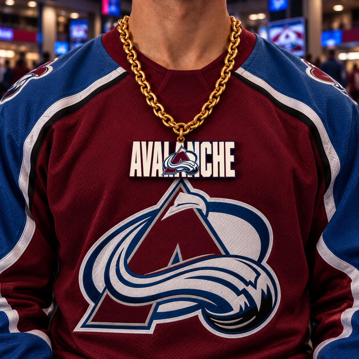 Hockey Fan LED Light-Up Pendant Chain Necklace