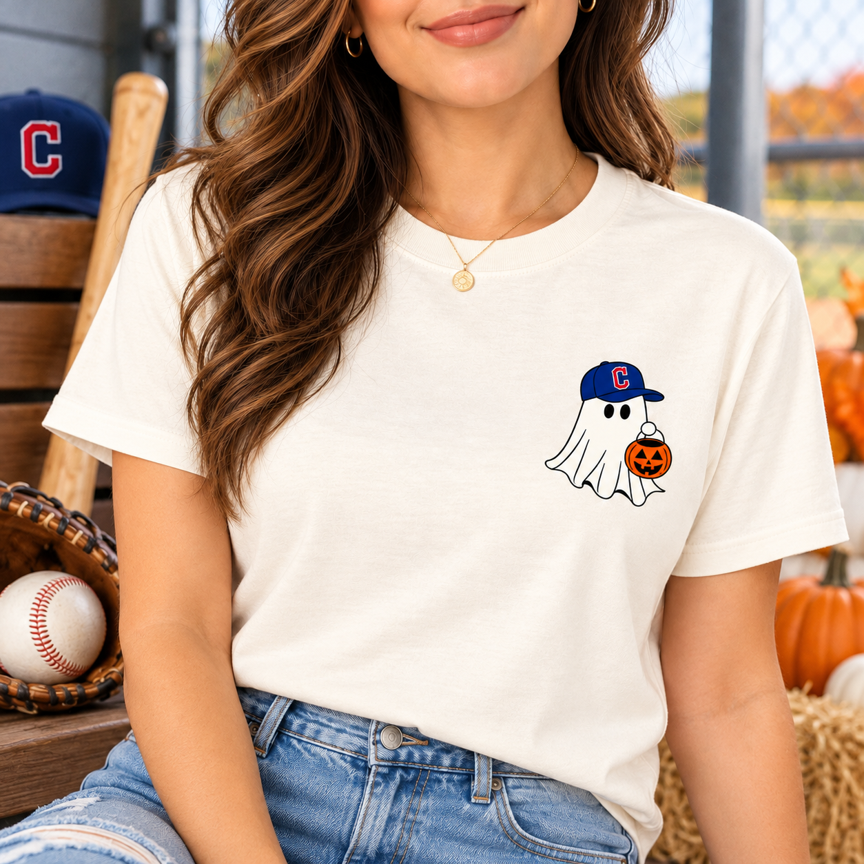 Custom Baseball Ghost Halloween Shirt