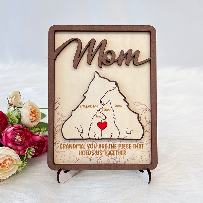 Personalized Wolf  Family Puzzle Sign