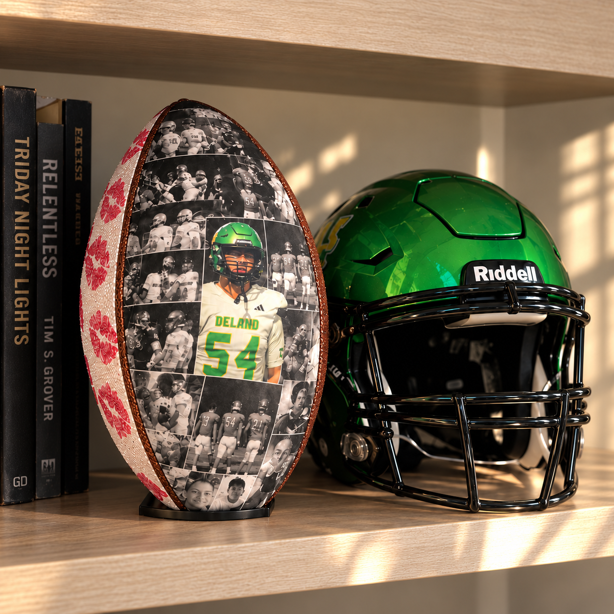 Personalized Kiss Mark & Photo Collage Football