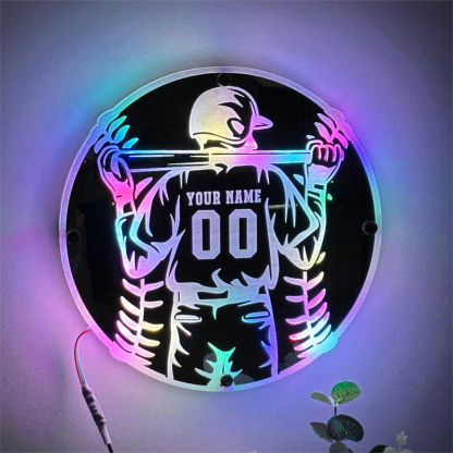 Personalized Baseball Mirror Lamp Cool Gift For Father's Day