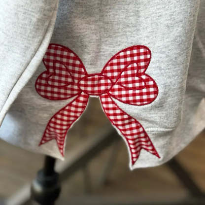 Team Spirit Sweatshirt – Applique Embroidered Side Bow Pullover