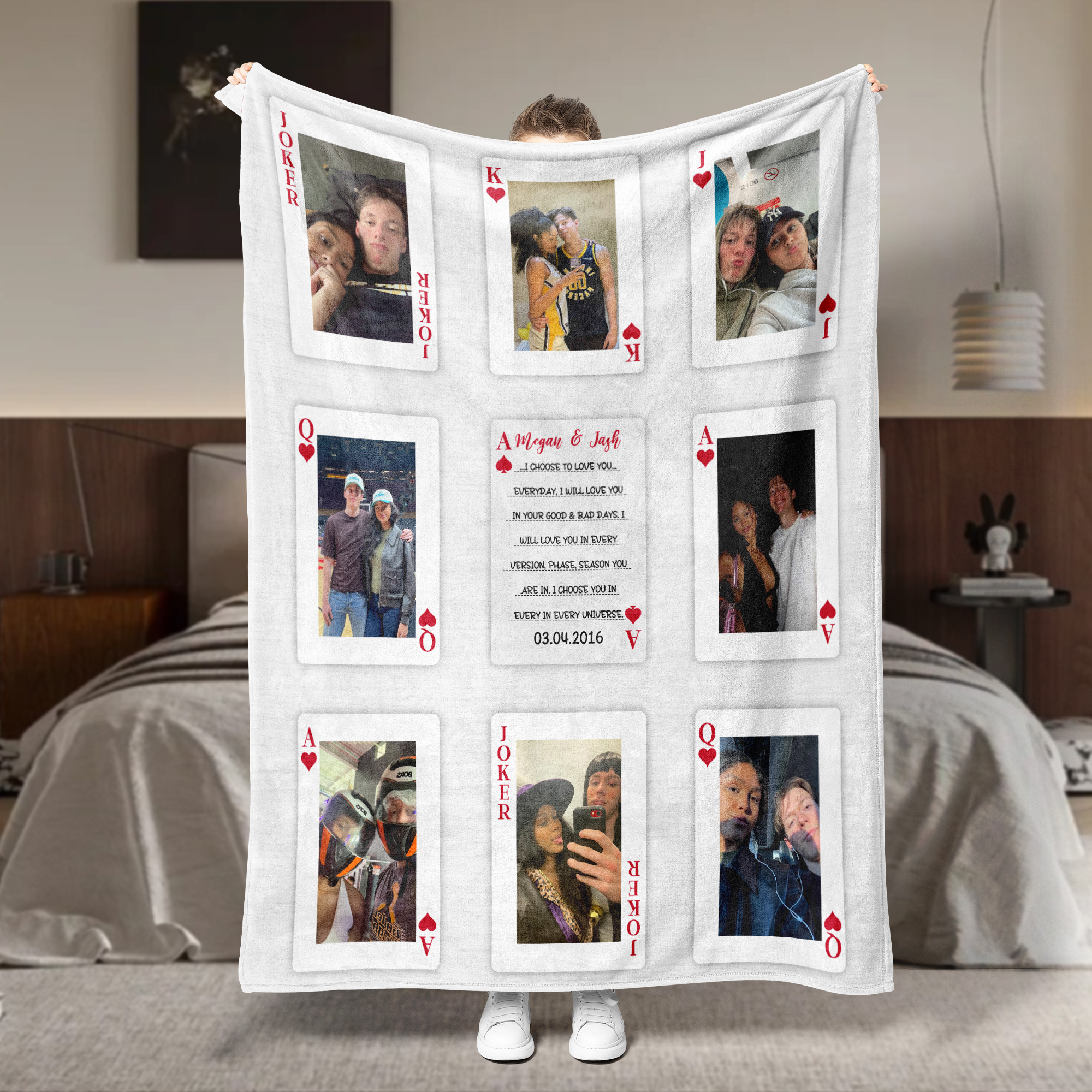 Custom Photo Playing Cards Blanket 🂡