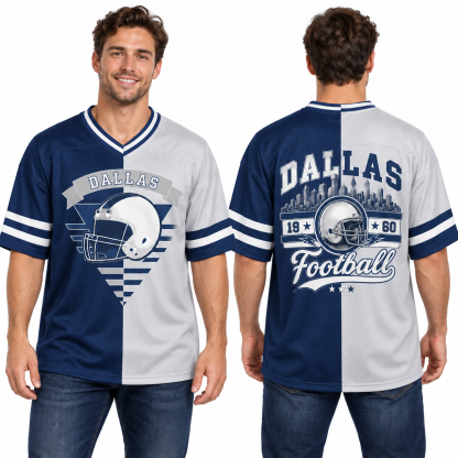 Football Team Print Split Fan Jersey