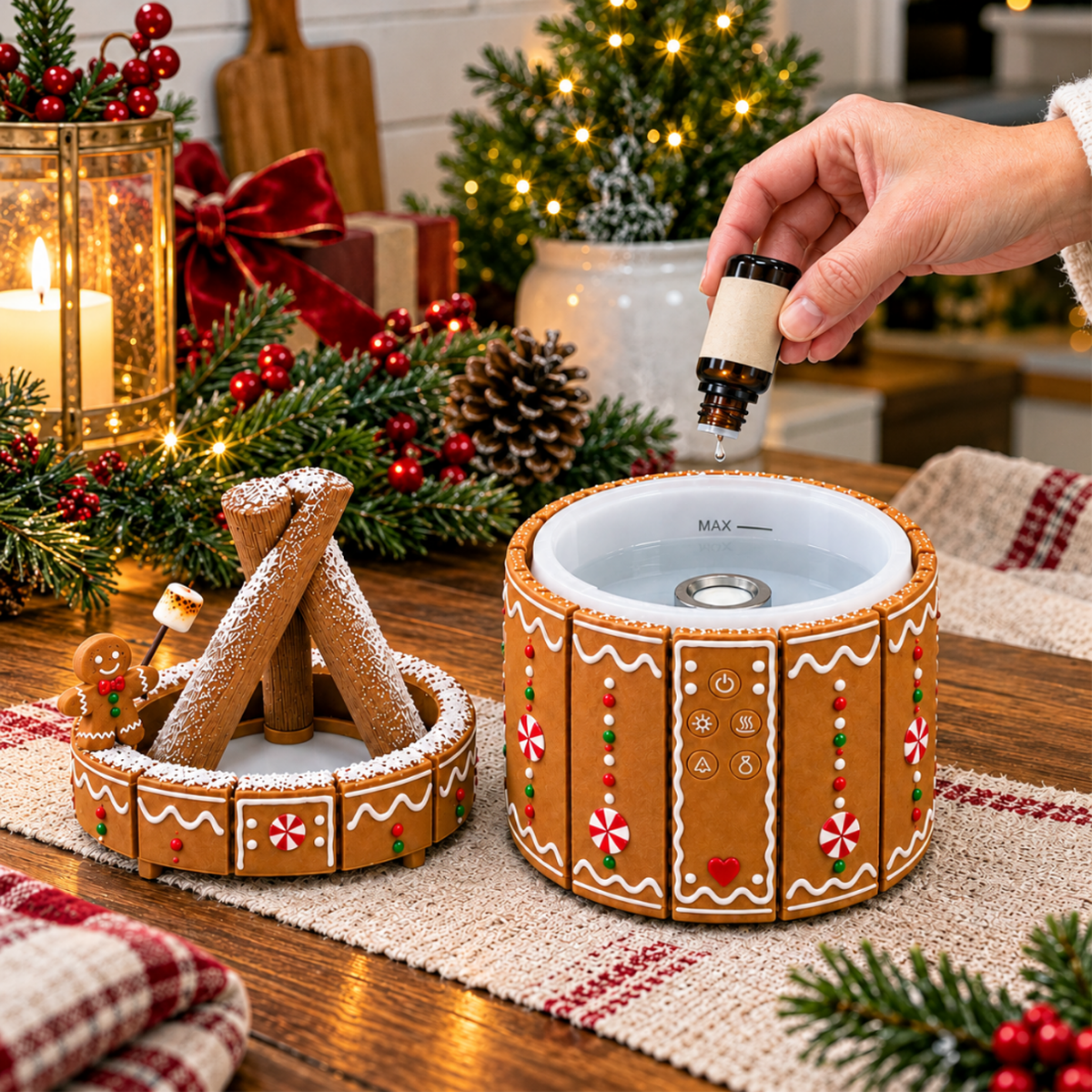 Christmas Village Diffuser - Chimney Mist Holiday Room Decor - View