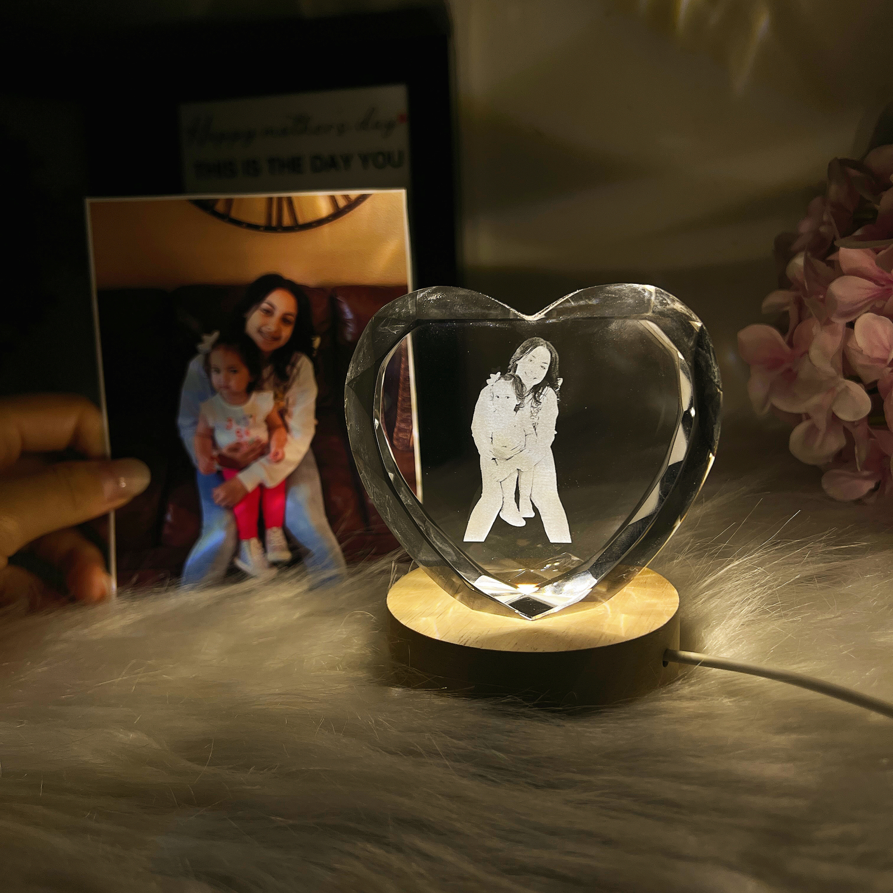 Personalized 3D Heart Crystal Photo Gift