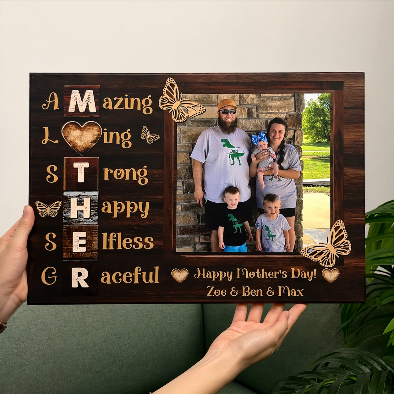 Rustic Wood Mother-Acrostic Poem Photo Canvas