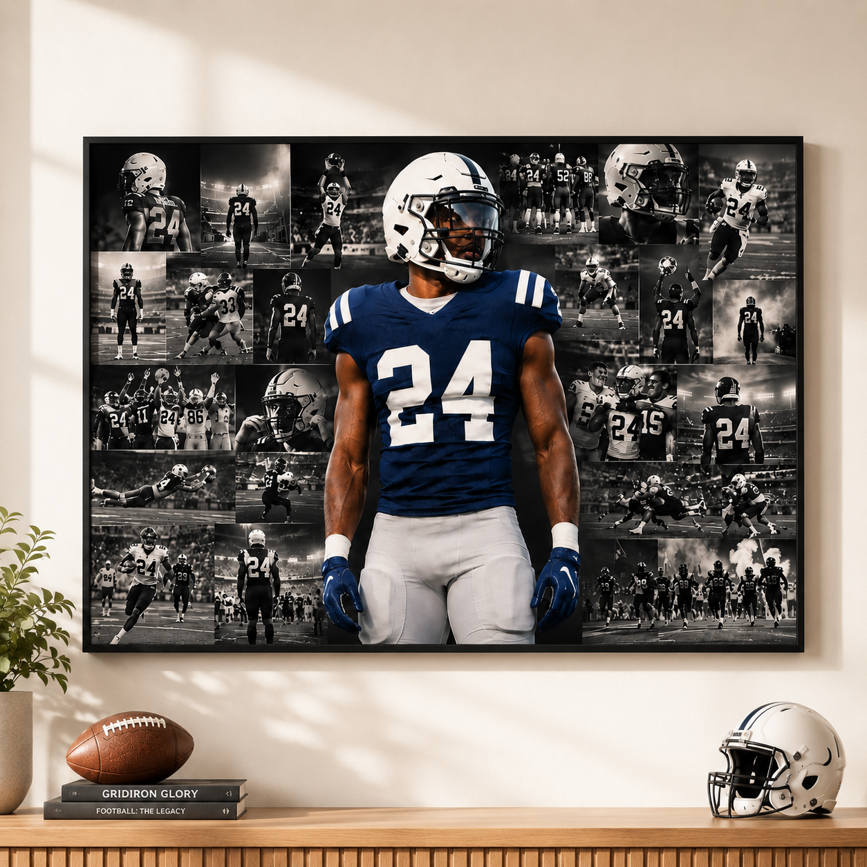 Custom Football Photo Collage Canvas