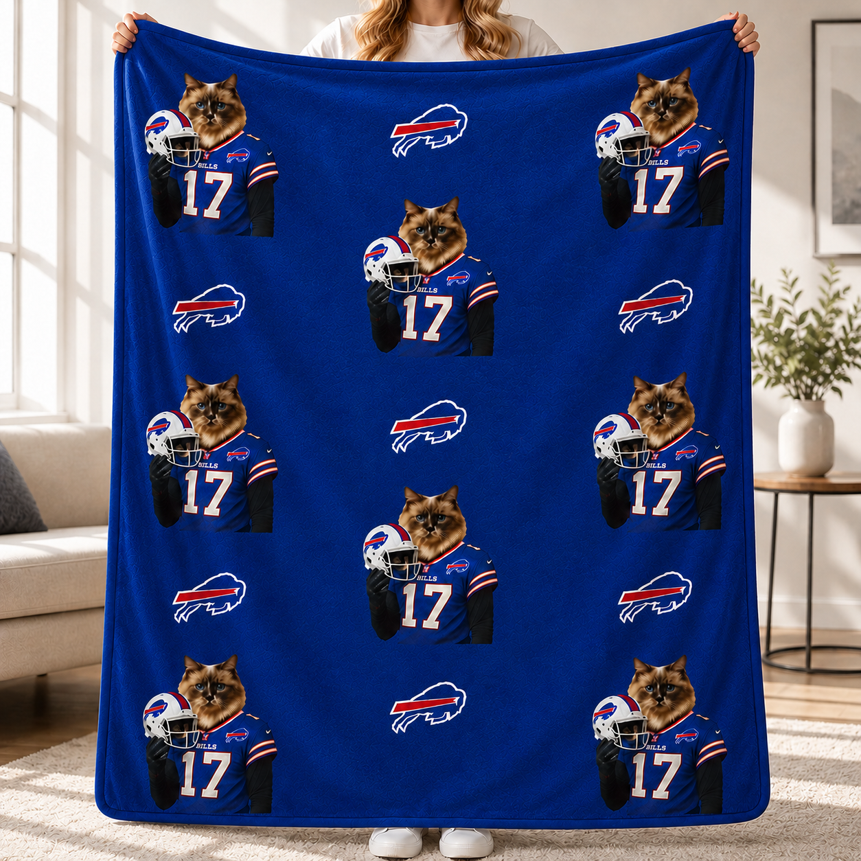 Custom Football Pet Blanket with Team Logo