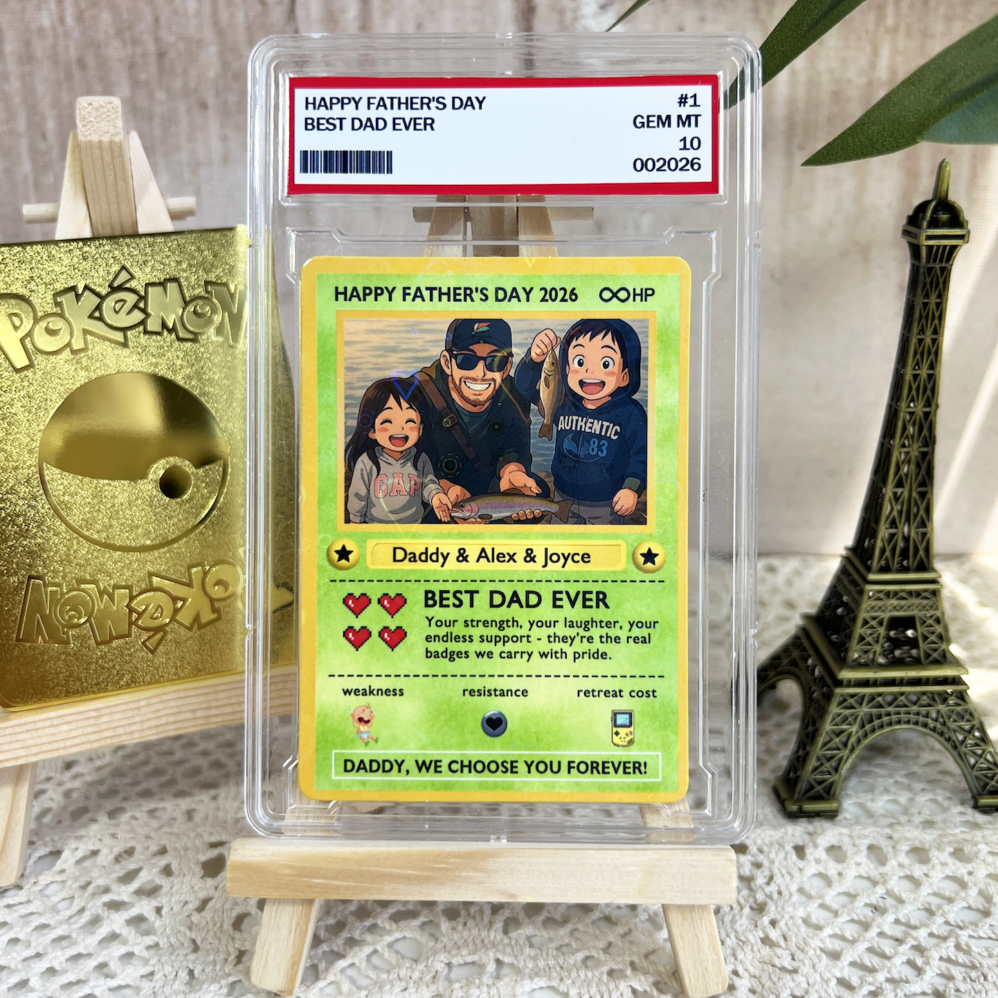 Custom Anime Photo "Best Dad Ever" Trading Card
