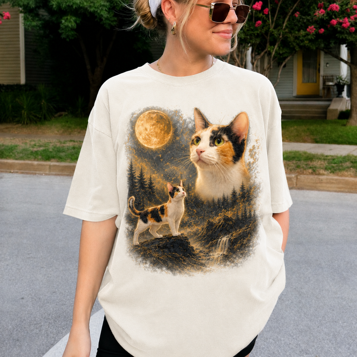 "Mystic Moonlight" Custom Pet Portrait Vintage Tee