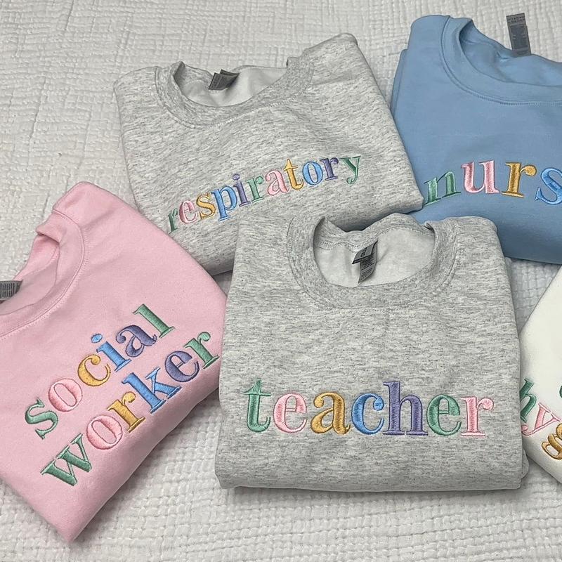 Custom Embroidered Pastel Colors Career Sweatshirt
