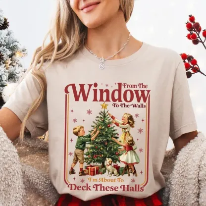 Funny Deck These Halls Retro Holiday Christmas Shirt Sweatshirt