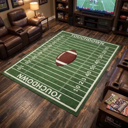 Football Team Field Rug Game Day Room Decor