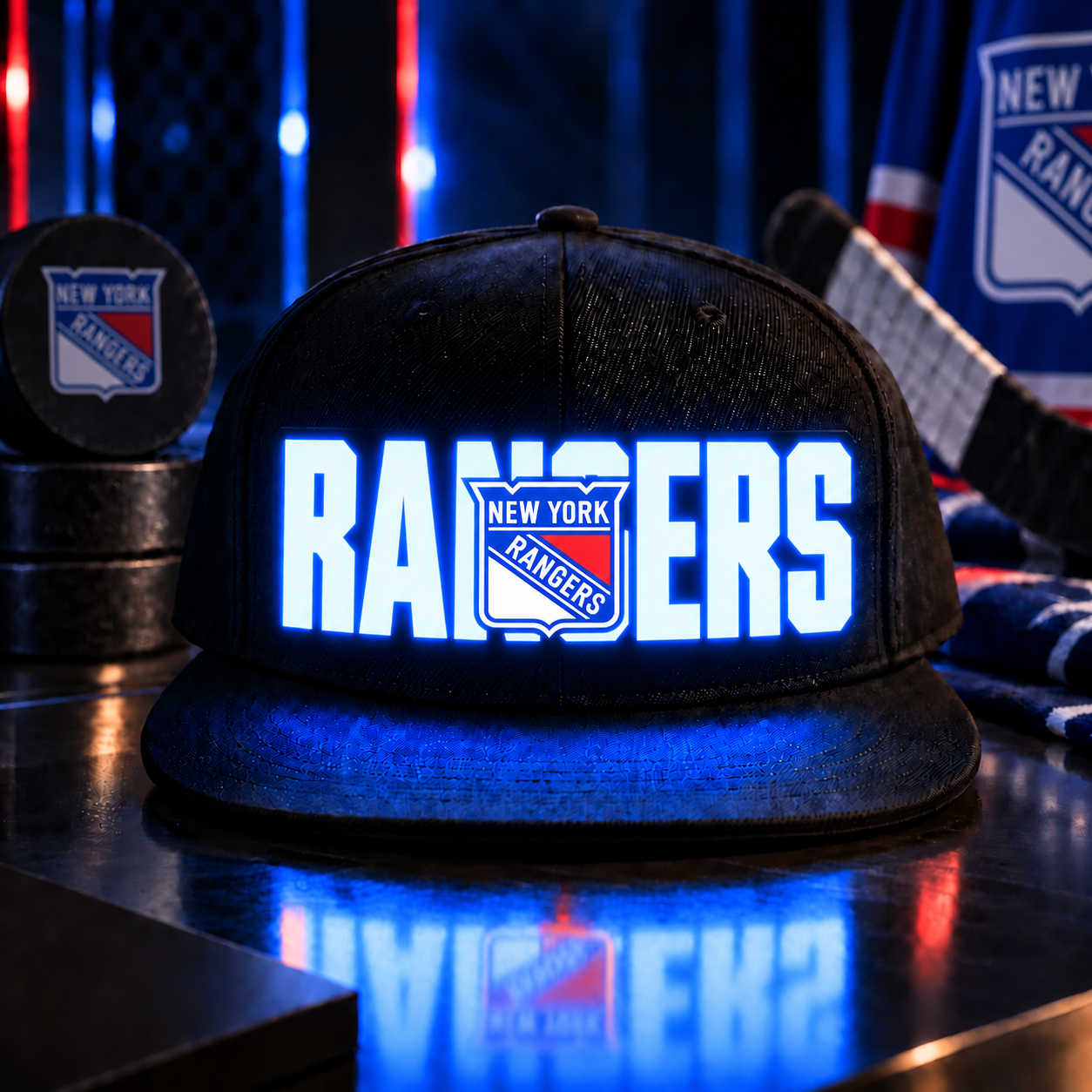 Hockey Team LED Light-Up Snapback Cap