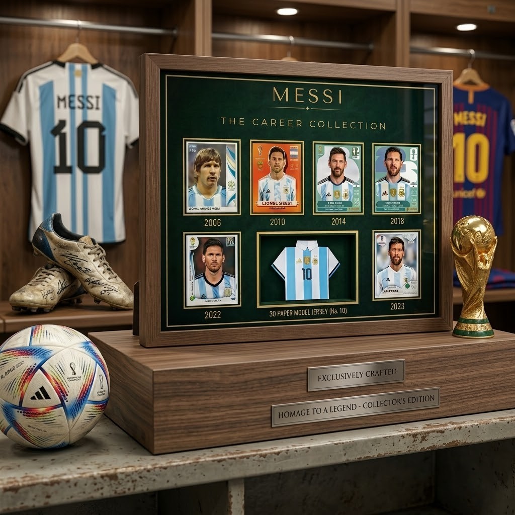 Lionel Messi "GOAT Career" Retro Trading Card Premium Frame
