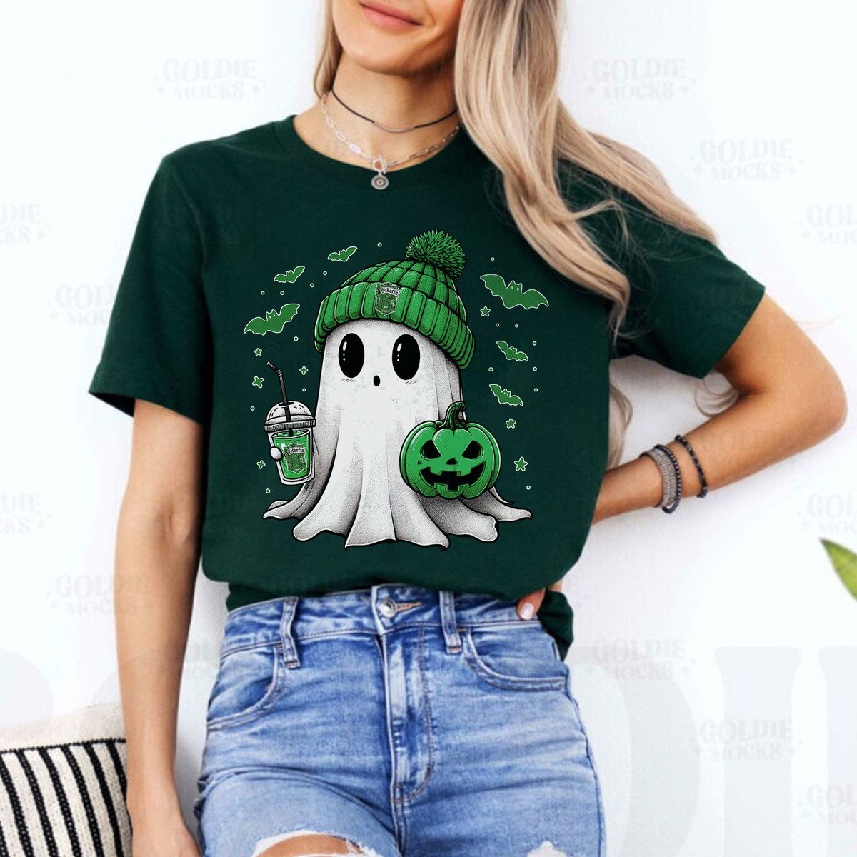 Ghost Cute Halloween Hogwarts House Vintage Unisex T-Shirt, Sweatshirt, Hoddie