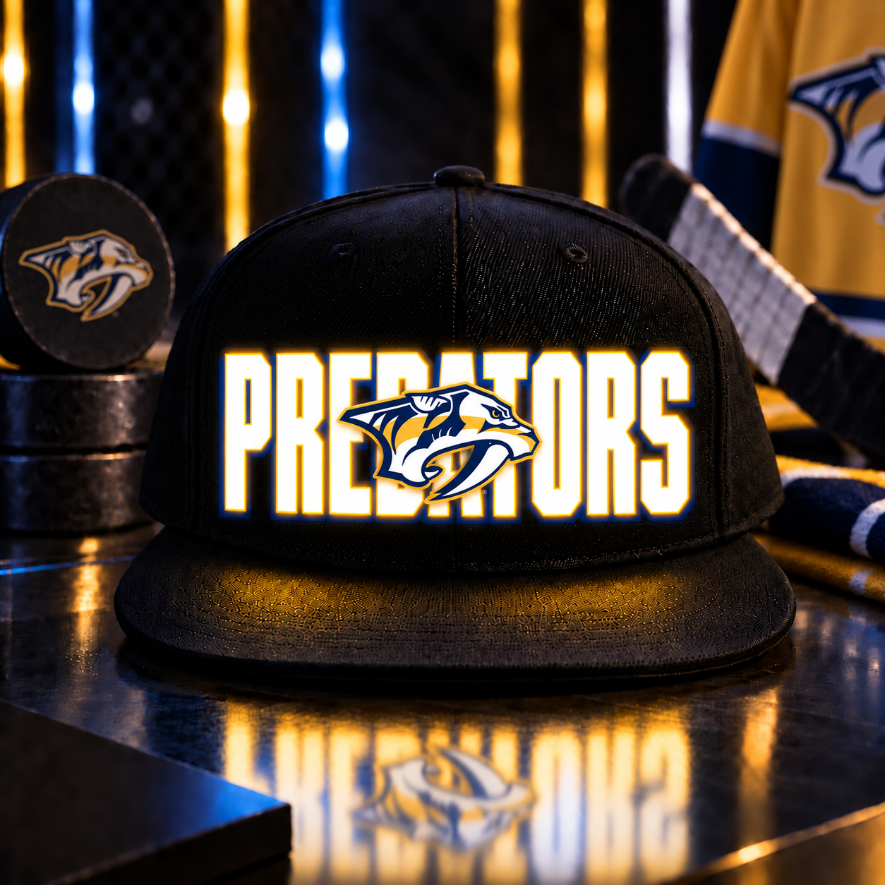 Hockey Team LED Light-Up Snapback Cap