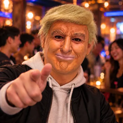 Realistic President Silicone Mask: Funny Party Cosplay