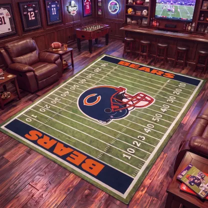 Football Team Field Rug Game Day Room Decor