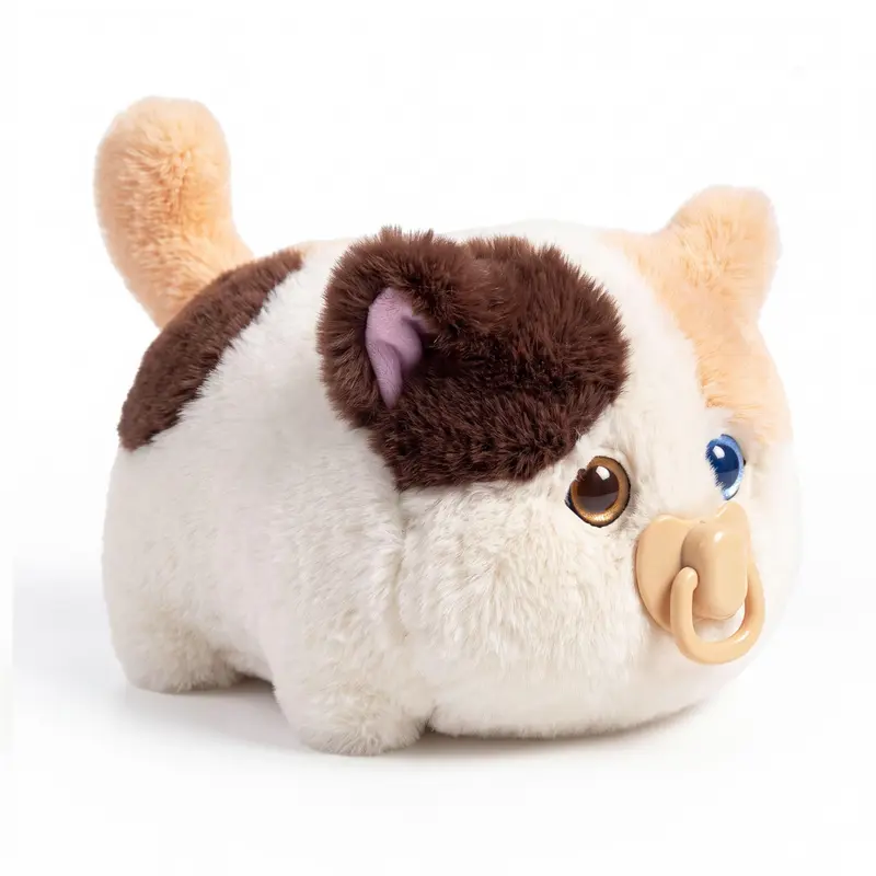 Interactive Fluffy Cat Plush Toy - Touch, Talk & Snore Sleep Mode