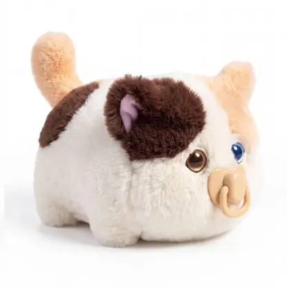 Interactive Fluffy Cat Plush Toy - Touch, Talk & Snore Sleep Mode