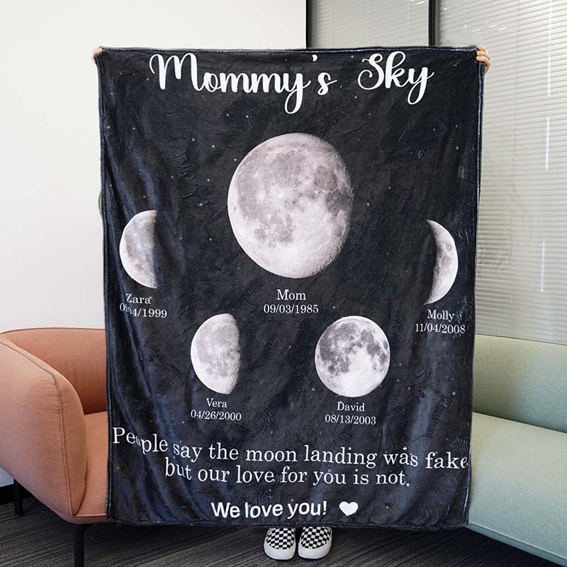 Custom Surrounding Moon Blanket - Mom's Universe