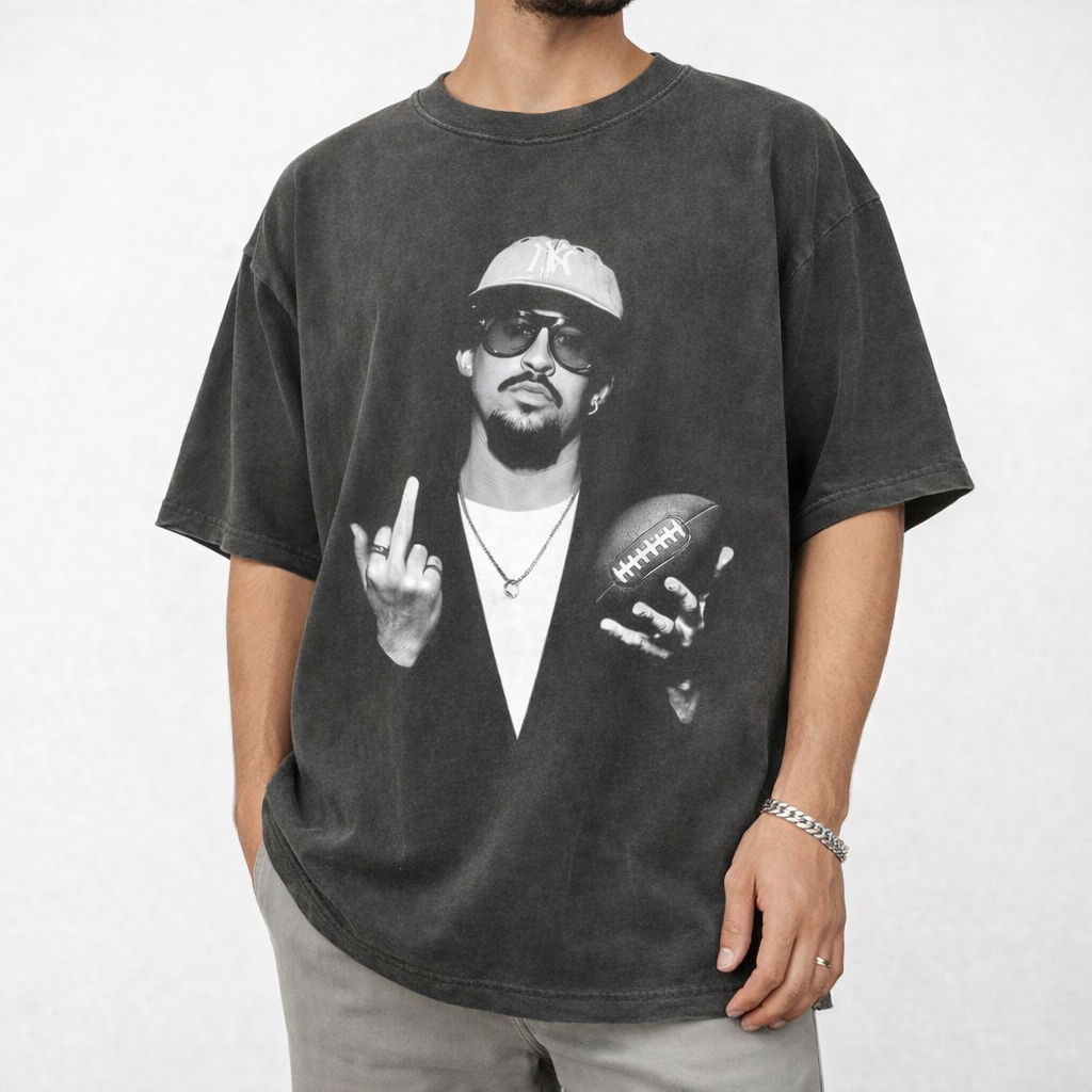 Bad Benito Football Graphic  Tee - Premium Heavyweight Vintage Wash