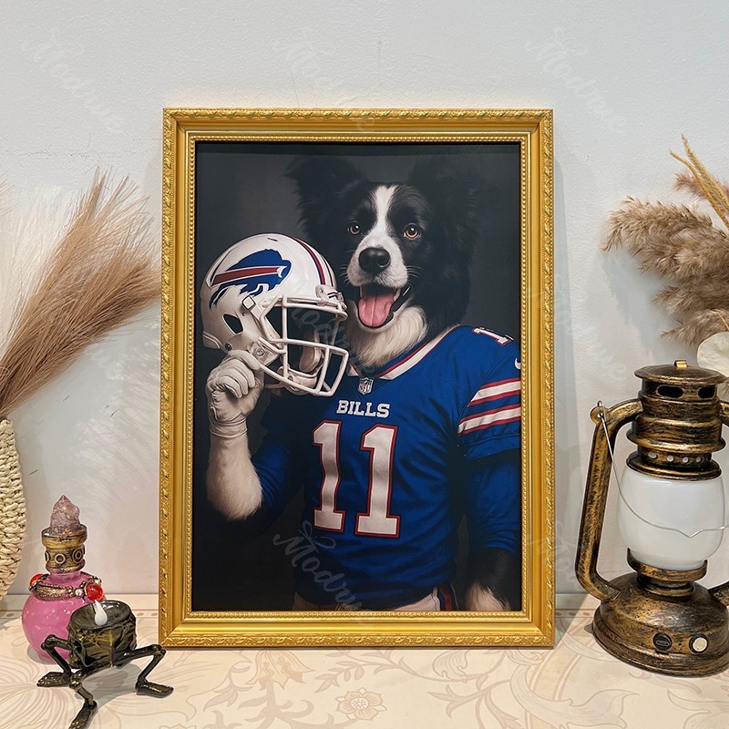 Custom American Football Pet NFL Canvas Portrait