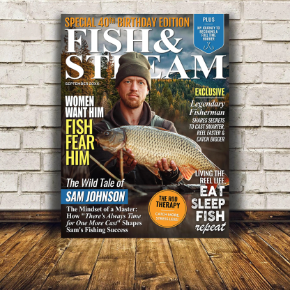Custom Fishing Magazine Cover Poster
