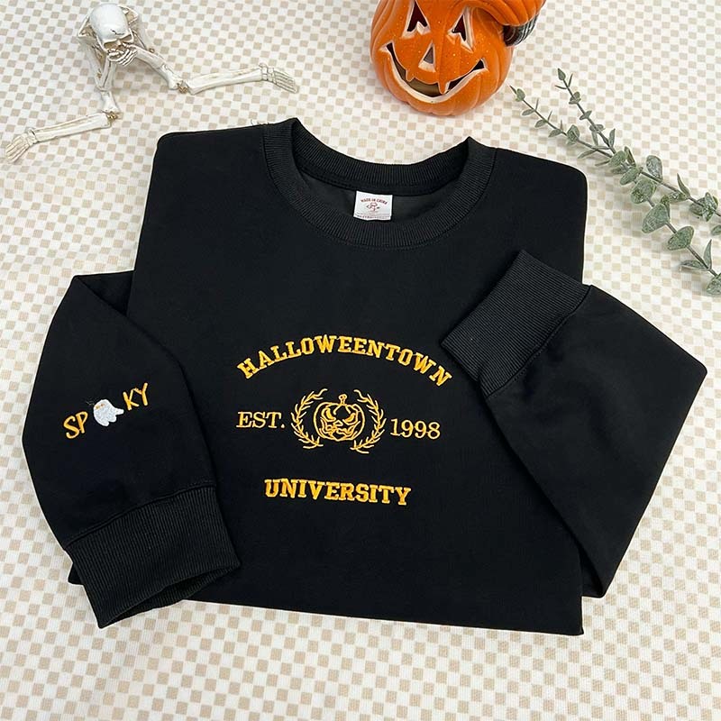 Embroidered Halloween embroidery sweatshirt