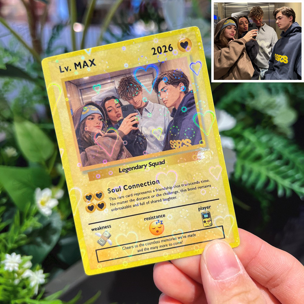 Custom Best Friend Card Anime Style Gift for Bestie