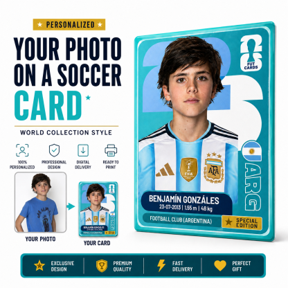 Personalized World Cup-Inspired Soccer Player Card