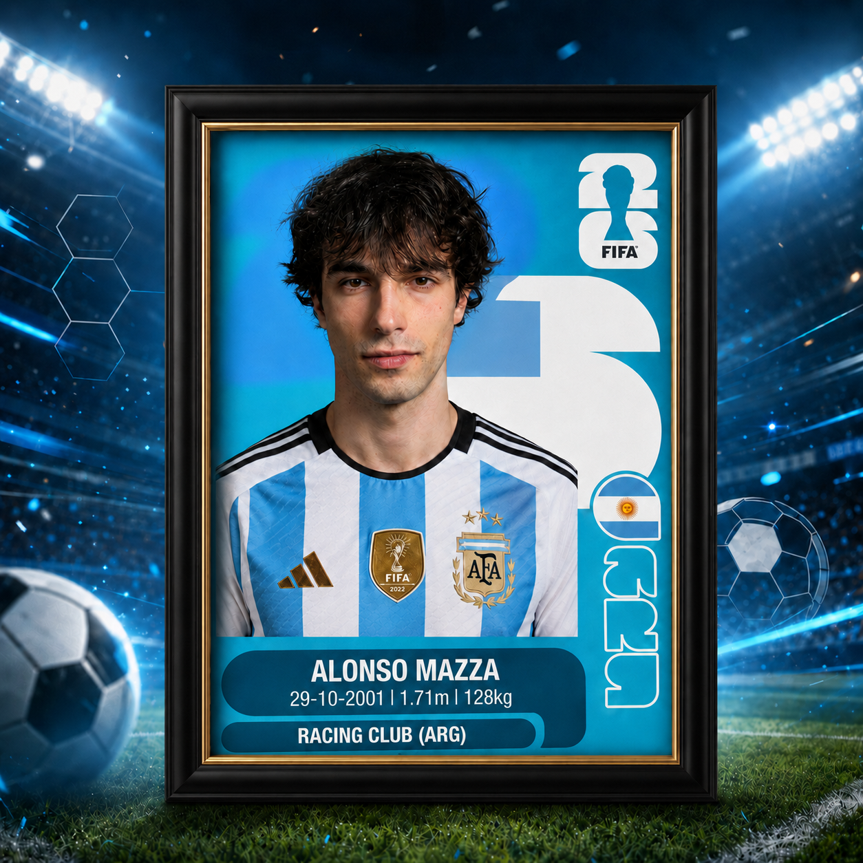 Personalized 2026 World Soccer Star Framed Poster