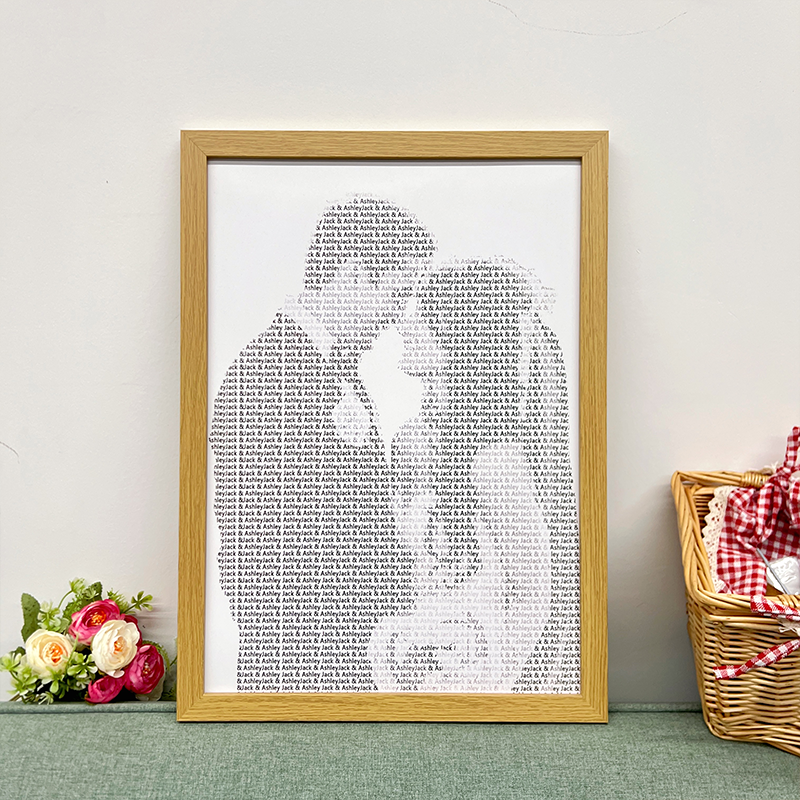 Portrait Name Photo Frame Anniversary Gift