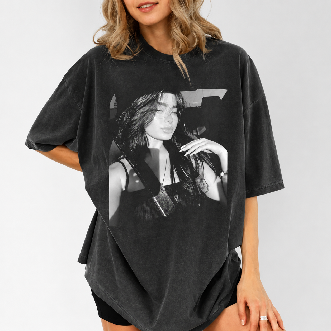 Custom Couples Vintage Wash Photo Tee