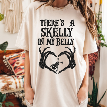 Spooky Mama Skelly in My Belly Halloween Pregnancy Shirt