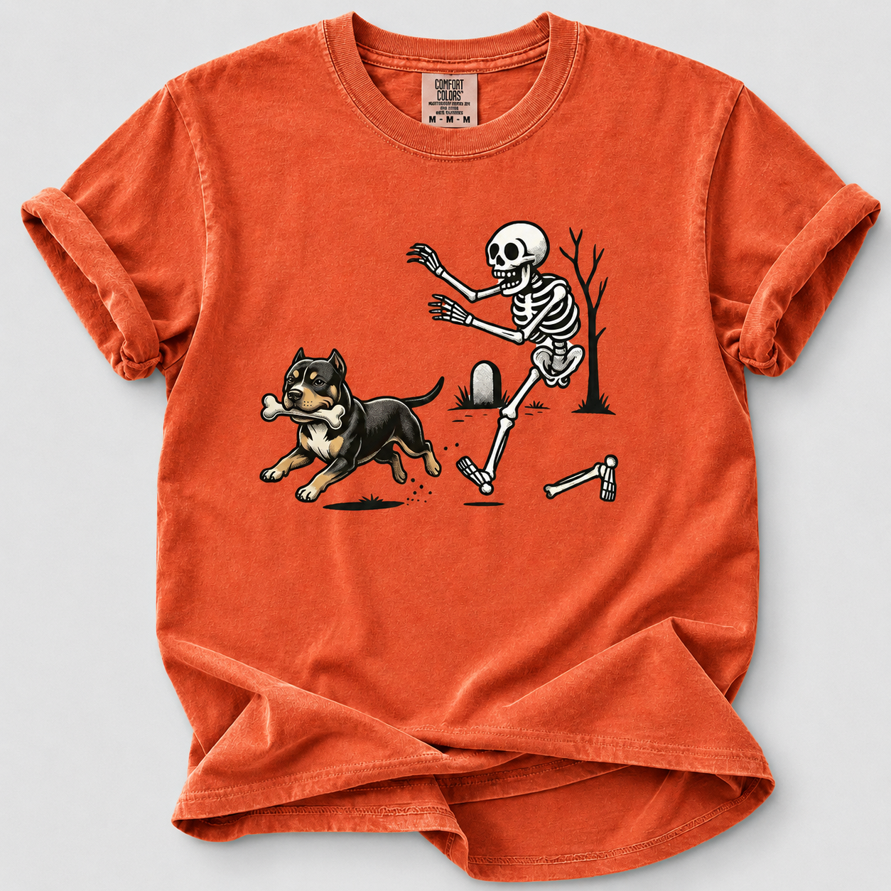 Personalized Dog Breed Spooky Pooch Skeleton Halloween Tee