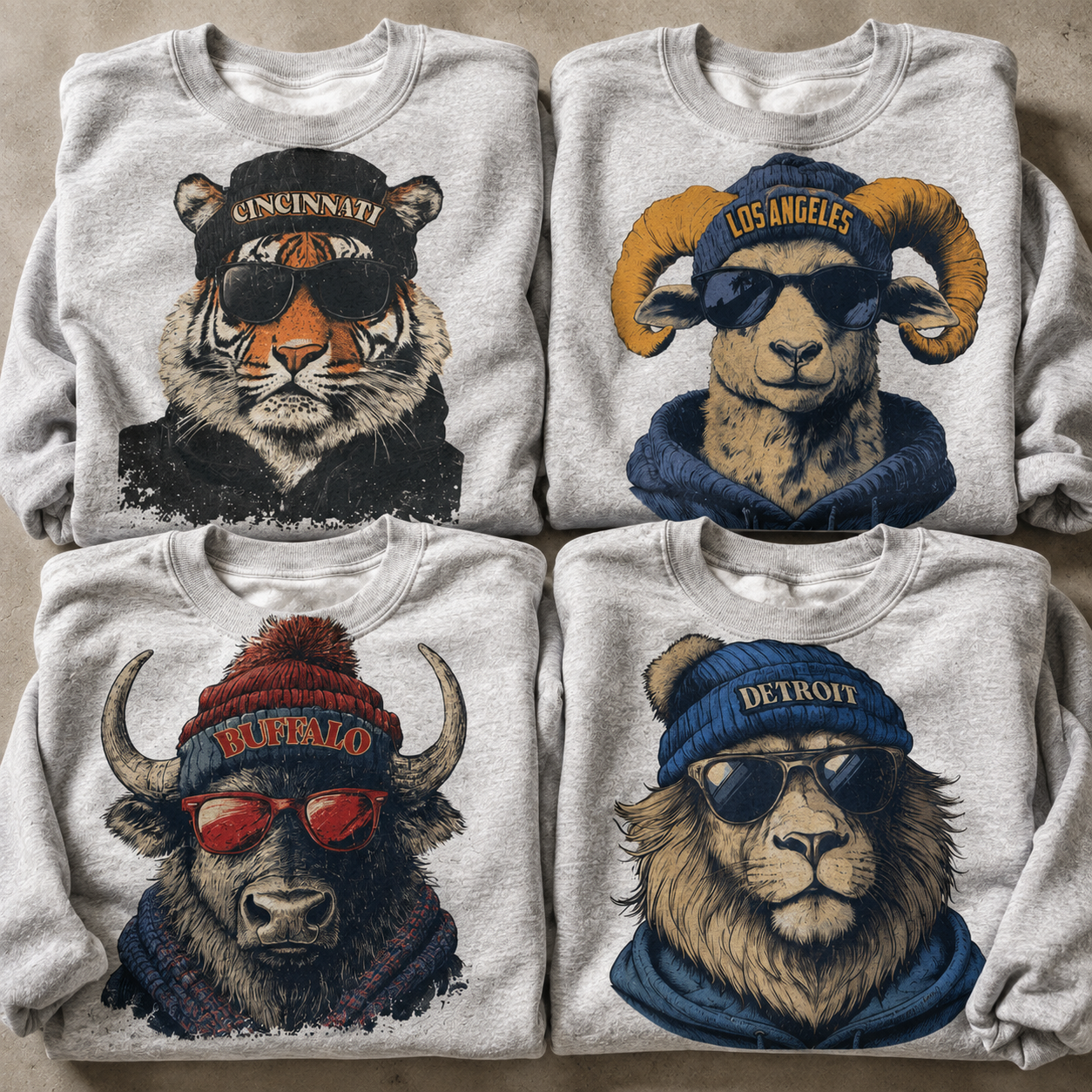 Custom Vintage Game Day Football Spirit Animal Sweatshirt