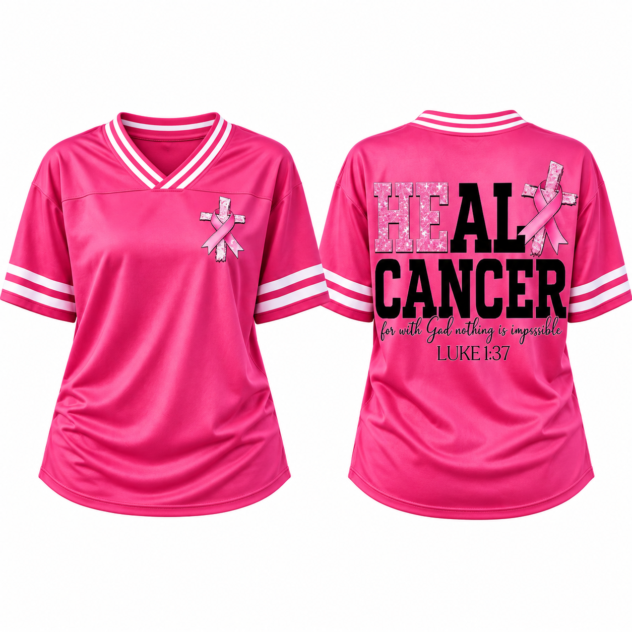 Football Pink Ribbon Breast Cancer Awareness Jersey
