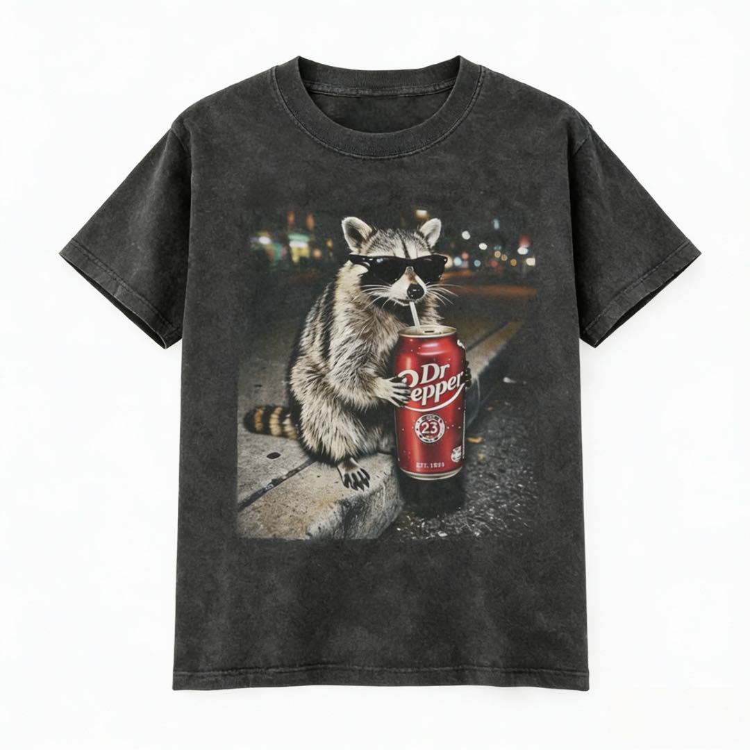 Vintage Dr Pepper Raccoon Graphic Tee
