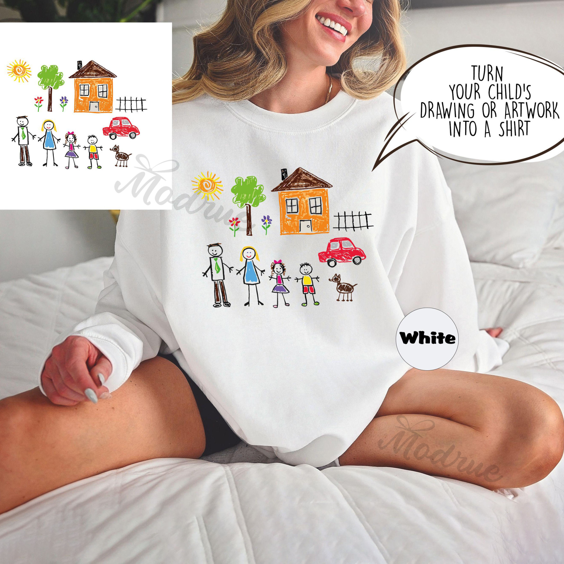 Custom Dad Shirt With Kids Drawing Father's Day Shirt