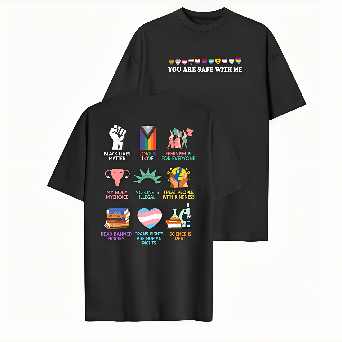 "You Are Safe With Me" Human Rights & Equality Graphic Hoodie/Tee - The Manifesto Collection