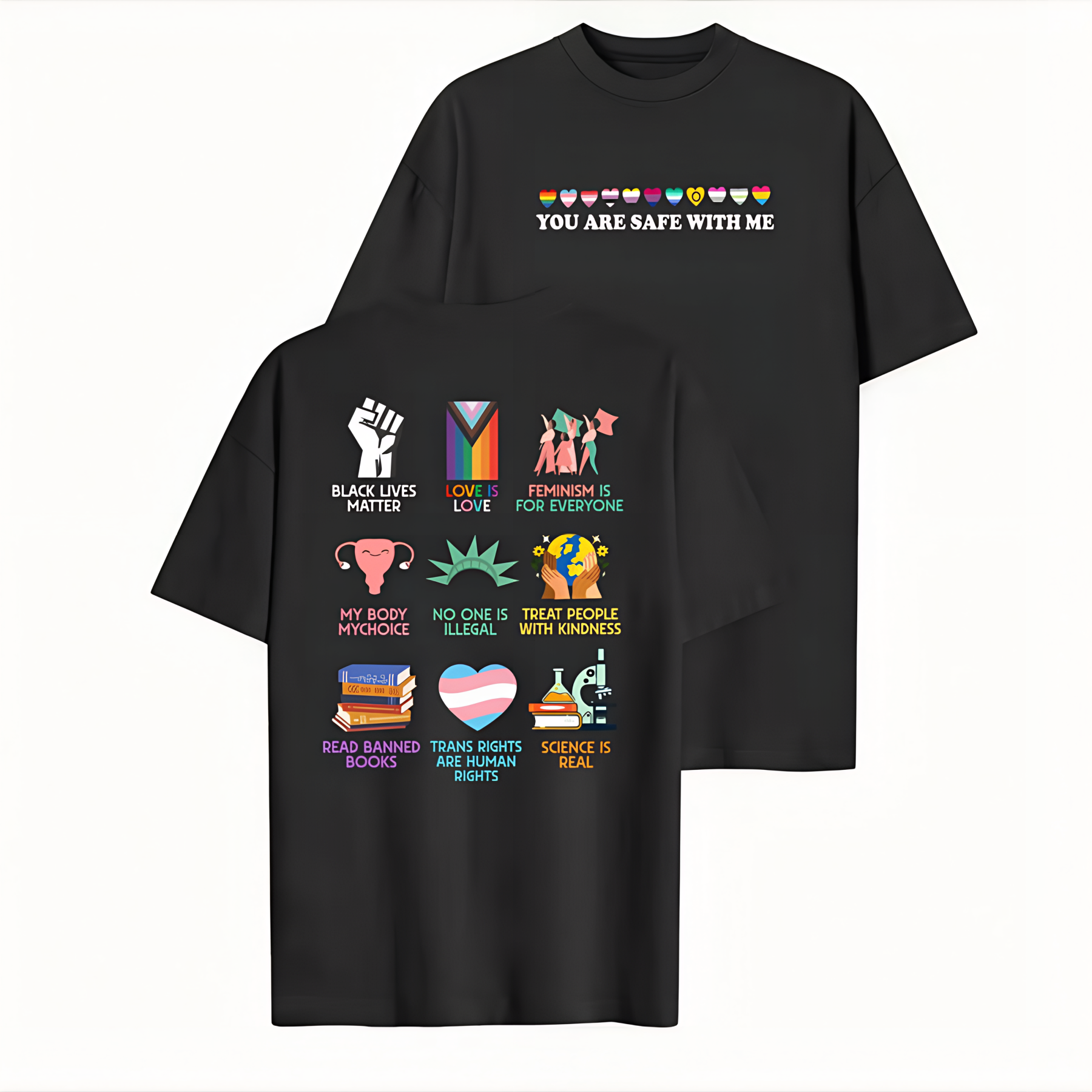 "You Are Safe With Me" Human Rights & Equality Graphic Hoodie/Tee - The Manifesto Collection