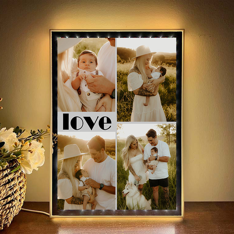 Personalized Family Mirror Light Box