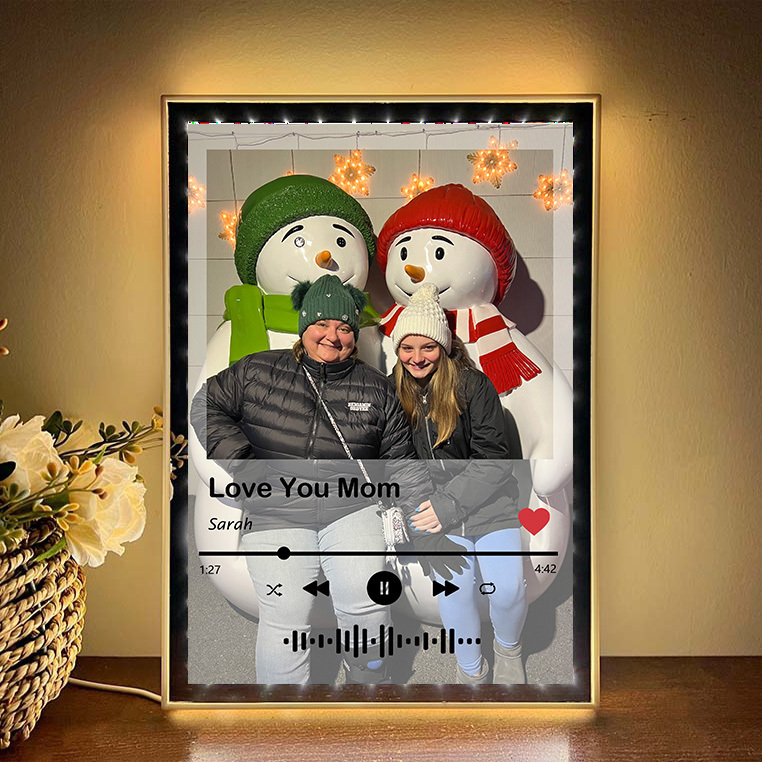 Personalized Photo & Music Mirror Light Box
