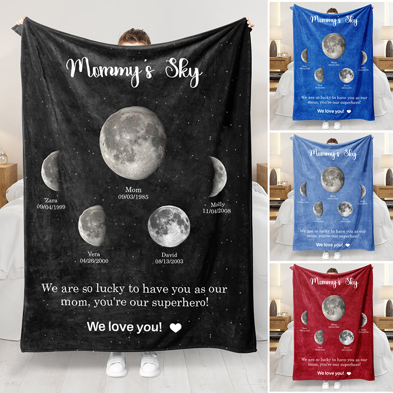 Custom Surrounding Moon Blanket - Mom's Universe
